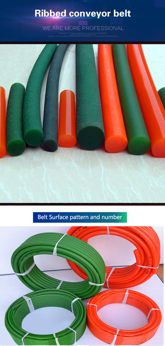 Pu Round Ceramic Industrial Conveyor Belts , Portable Conveyor Belts