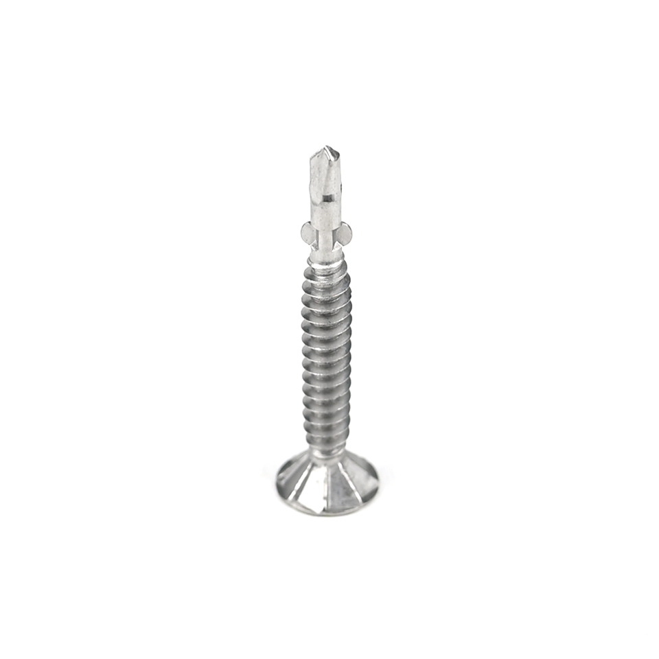 Stainless Steel Flat Head Self Drilling Screw With Wing 4.5x37mm with Ruspert Finish