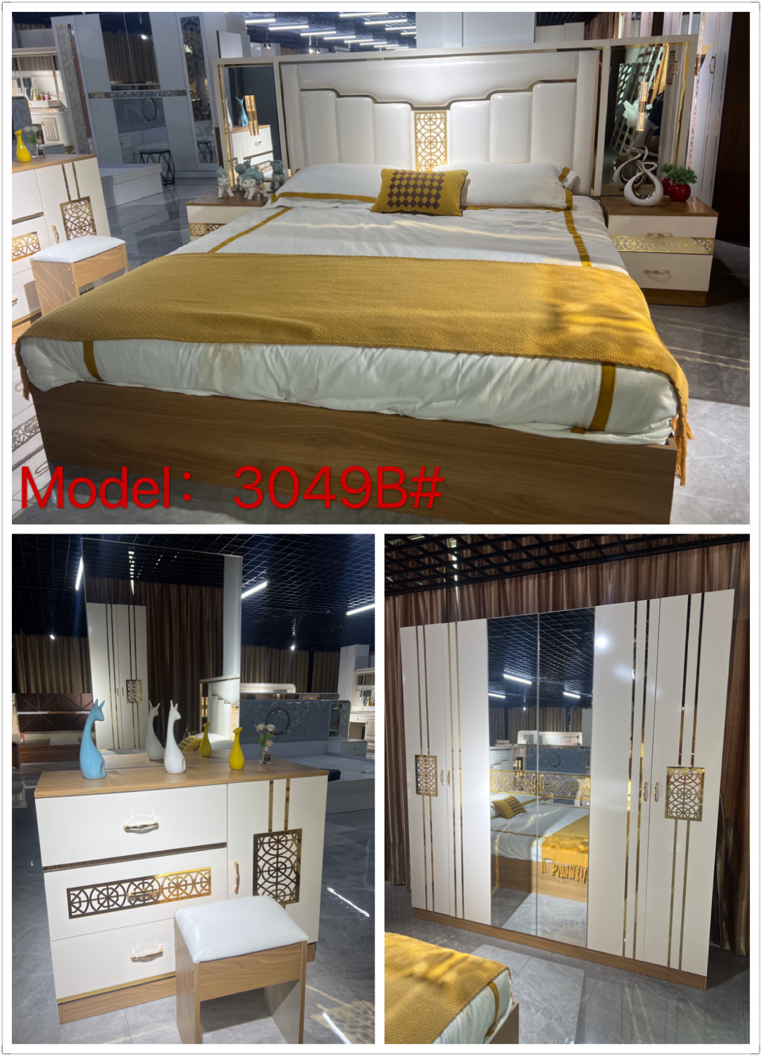 Luxury Adjustable Full Bedroom Sets Furniture Simple Assembly Durable ODM