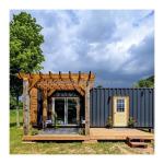 Hotel Luxury Portable Flat Roof Container Prefab Studio Home House with 50/75