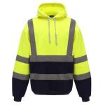 Construction Site Long Sleeve Plus Fleece Zipper Reflective Hoodie Outdoor