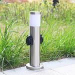 Black Stainless Steel Electrical Power Sockets Outdoor Garden Power Outlet LED