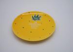 Solid Glazed Decaled Ceramic Serving Platter / Pineapple Salad Plate Stoneware
