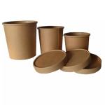 Disposable Paper Bowls With Lids Soup Serving Paper Cup PE Coating Salad Paper