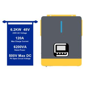 Wholesale 6200w 48vdc On/Off Grid Hybrid Solar Pure Sine Wave Inverter With Lead Acid Battery from china suppliers