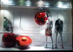 Handmade Oversize Fiberglass Resin Sculpture , Red Color Cherry Statues Polished