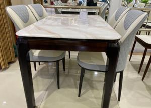 Wholesale Granite Surface Oak Table And Four Chairs , Oak Dining Table Set For Small Apartment from china suppliers