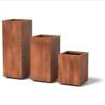 Rectangular corten steel planter flower pot with OEM logo