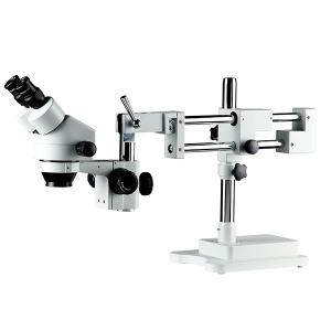 Wholesale zoom magnification stereo microscope dual arm φ32mm boom stand binocular inclinedhead from china suppliers