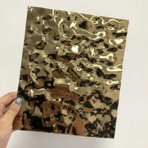 Wholesale AISI 304 PVD Color Yellow Titanium/Champagne Gold Water Wave Stainless Steel Metal Sheet from china suppliers