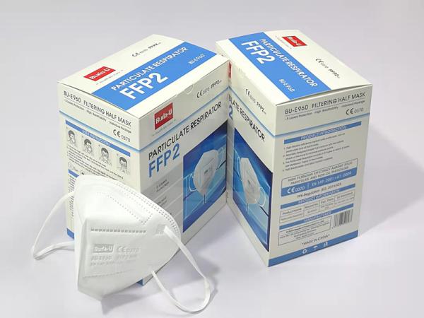 Male and female adult universal folding half mask FFP2 mask , 5 Layers White or