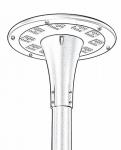 30W-60W Courtyard Lights IP66 IK09 Solar Post Top Lights Die Casting Aluminum