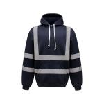 Construction Site Long Sleeve Plus Fleece Zipper Reflective Hoodie Outdoor
