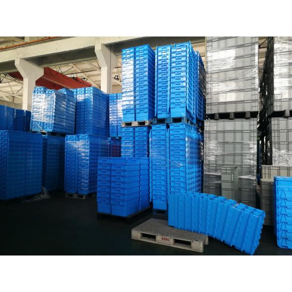 600 * 400 * 260 Mm Euro Stacking Containers , Plastic Nesting Crates With Attached Lids