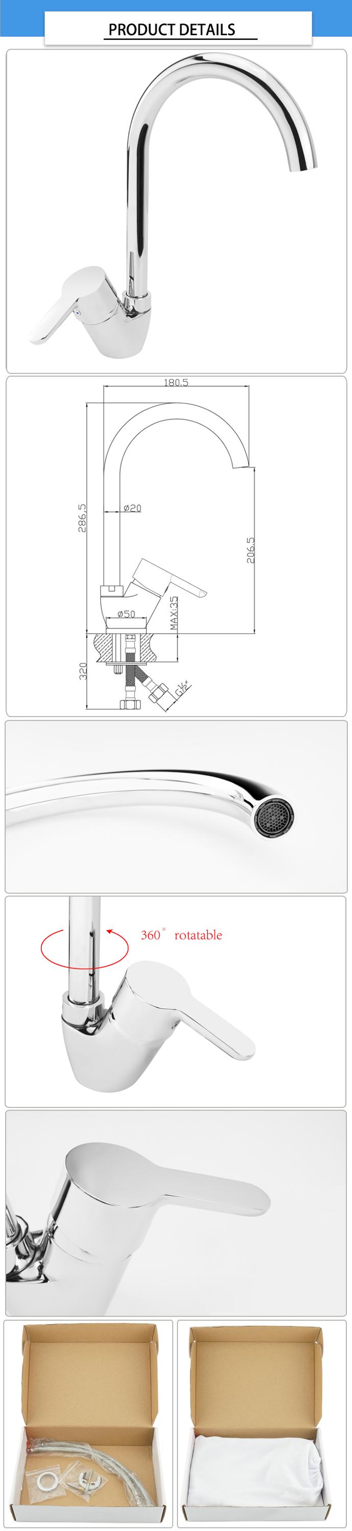 EN817 Standard 1/2*35cm Brass Kitchen Hot And Cold Water Tap