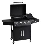 Powder Coated Gas BBQ Grill with Cabinets Wheels 4 Burner 1 Side Burner