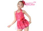 MiDee Fuchsia Jazz & Tap Costumes Outfits 2 Pieces Halter Sequin For Girls