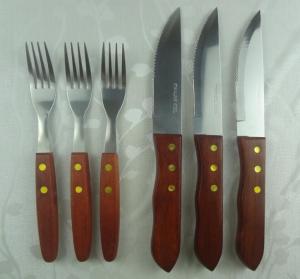 Wholesale Stainless Steel Steak Knife And Fork Set With Wooden Handle For Promtion Product from china suppliers