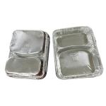 Food Packing 2 Compartments Takeaway Lunch Box Disposable Aluminum Foil Oven