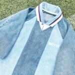 Custom Jersey Stripe High Quality Boxy Screen Print Polo Shirt Sport Jersey