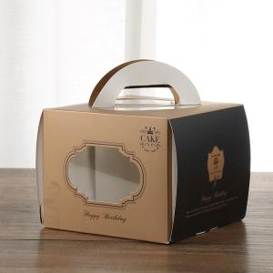 Wholesale Offset Printing SBS Board Cake Carrying Box With Transparent Window from china suppliers
