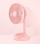 Pink Portable DC Rechargeable Fan , 6 Inch Mini Usb Hand Fan Low Noise