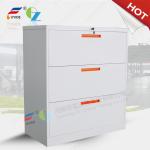 supply Lateral filing cabinet steel material 3 drawer,white color