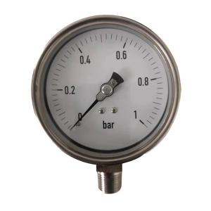 Wholesale 1 Mpa SS Bayonet 4 Inch Liquid Filled Pressure Gauges 1/2 NPT 1.6% from china suppliers