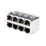 10/100 Base-T Tab Up Green&Orange/Green&Orange LED 2X4 Port RJ45 Jack Connector