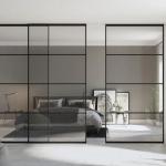 6 - 12mm Thick Customizable Tempered Glass Partition Walls With Door Easy To