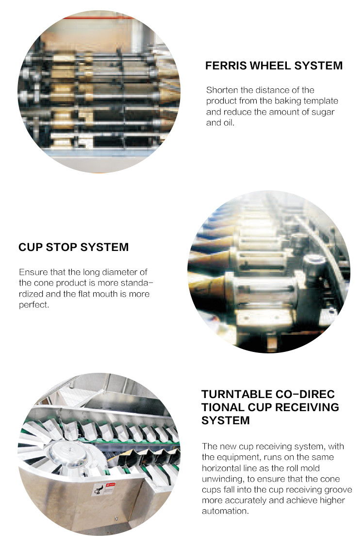 Fully Auto Multifunction Sugar Cone Production Line 89 Cast Iron Baking Templates
