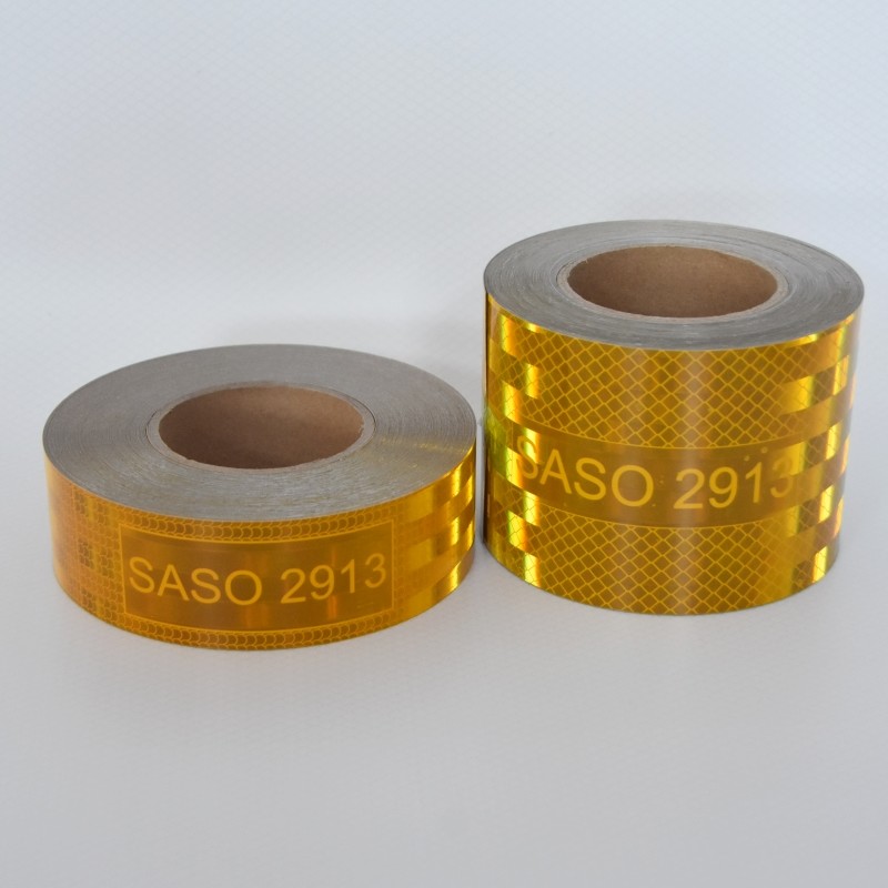 Aluminized Customized Mirco Prismatic SASO 2913 Self Adhesive Reflective Tape Sticker