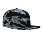 Custom Chinese Style Flat Brim Snapback Hats / 6 Panel Camo Embroidered Snapback