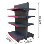 2021 Favorable Price 4 Layers Double Sided Gondola Supermarket Shelves