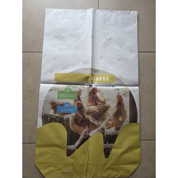 Animal Feed Paper Open Mouth Bag with Block Bottom for 25kg Non Dairy Creamer