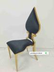 Fancy Gold Wedding chair stackable luxury design white cushion