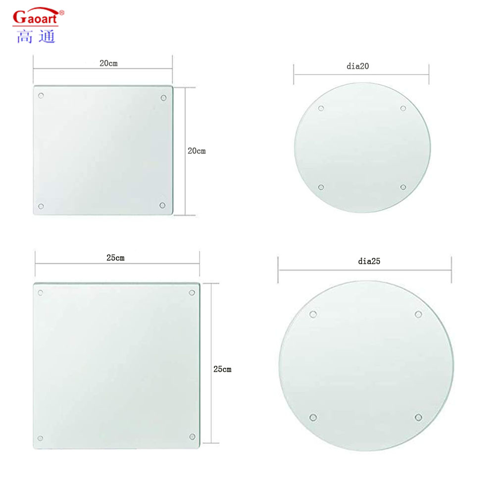 All-Season Golden Silk No Design Unbreakable Square Kitchen Cheese Glass Cutting Board