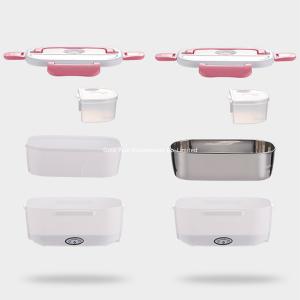 Wholesale Food warmer rectangle car heating food container electric lunch boxes with spoon and soup box for truck office from china suppliers