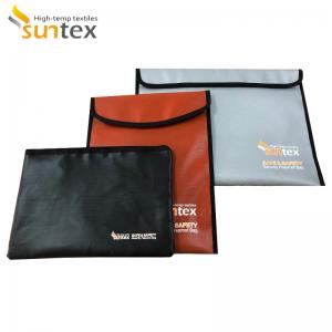 China Waterproof Fireproof Document Bag Silicone Coated And Foil Coated Fiberglass Fabric on sale