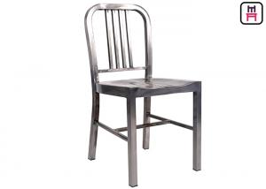 China Aluminum Emeco Navy Stool Metal Outdoor Dining Chairs With Glossy Curved Back on sale