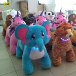 Hansel coin operated plush outdoor ride walking animals for shopping mall