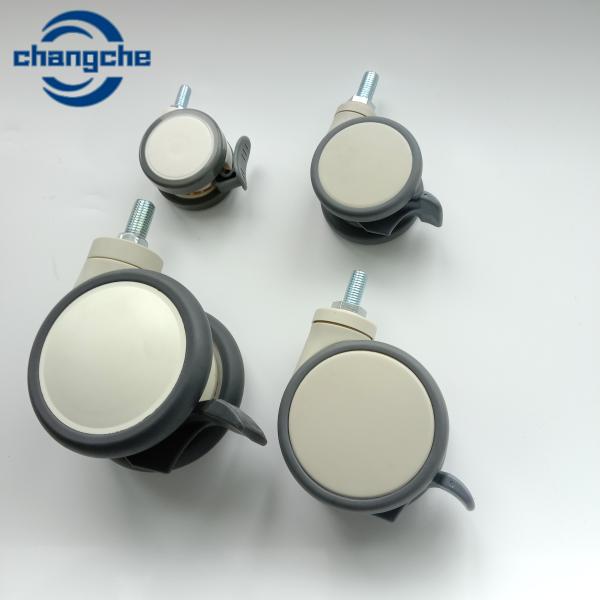 Precision Ball Bearing Hospital Caster Wheels With 1.5 Inch Stem Length PVC / PP