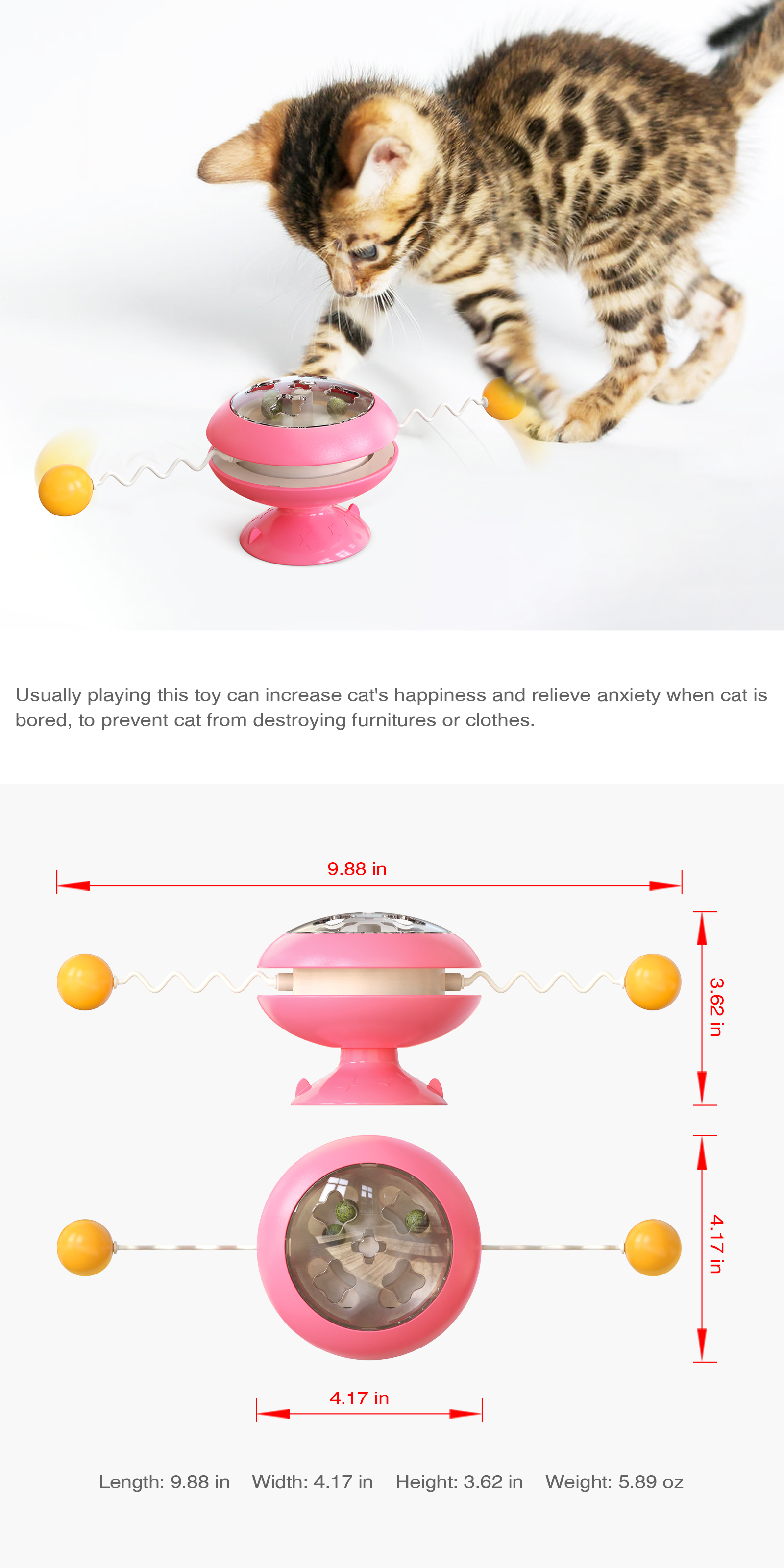 Wholesale Pet Cat Toys Catnip Spinning Ball Toy Turntable Bite Resistant Toy Ball Interactive Cat Rod Wire Cat Supplies