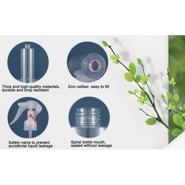 Pack Plastic Water Spray Bottle for Hair, 10 oz/300ml Plastic Empty Mister Spray Bottles for Cleaning, Cooking, Plant, Pet