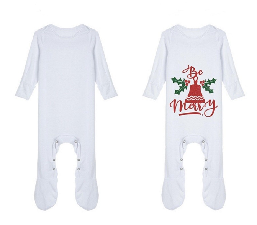 White Blank Sublimation Newborn Footed Onesies For Heat Transfer Printing