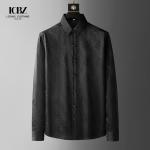 Black Large Size Long Sleeve Cotton Printed Shirt for Men Casual Shirts Slim Fit