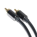 RCA Digital Audio Cable 3.5mm Output 1/1 Double Male Plate Metal Black PVC