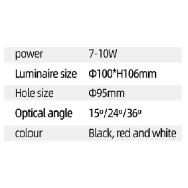 Dimmable Recessed LED Downlight 220V 7W - 10W FCC Certification
