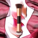 152cm Length ISO9001 Double Headed Makeup Brush Gold Handle Synthetic