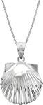 Sterling Silver High Polished Seashell Necklace Pendant with 18" Box Chain
